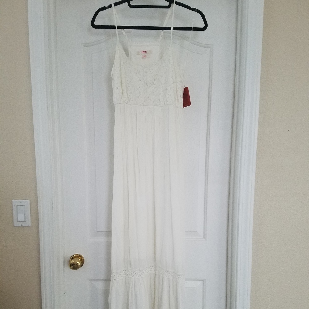 medium long white summer dress